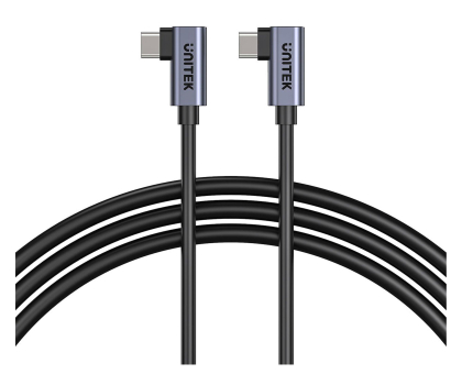 Kabel UNITEK kątowy podwójny USB-C 0,5m C14147ABK01-0.5M